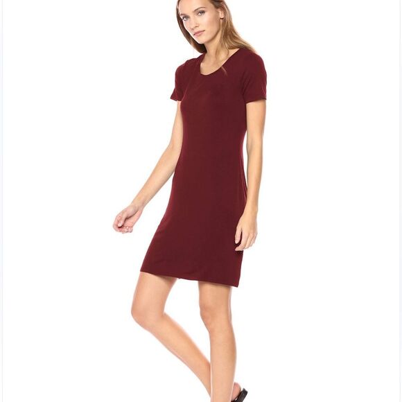 Anthropologie Daily Ritual Maroon Tee Shirt Dress Women’s Small - Picture 1 of 4